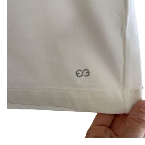 Escada Sport White Short Sleeve Graphic Tee T-Shirt Size L Minimalist - Picture 4 of 6